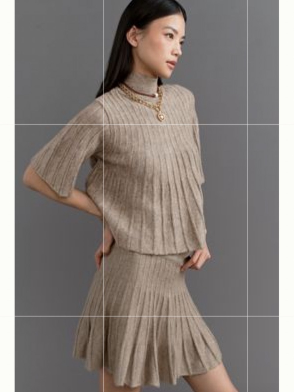 ANTHROPOLOGIE - Maeve Knit Skirt French Gray (Medium)